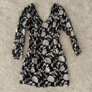 I•N•C international concepts black floral shirt dress, sz S